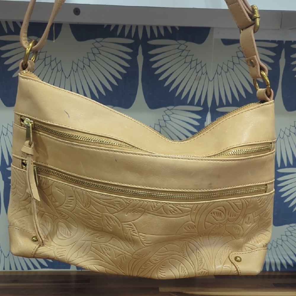 The Sak Cream Leather Shoulder Bag